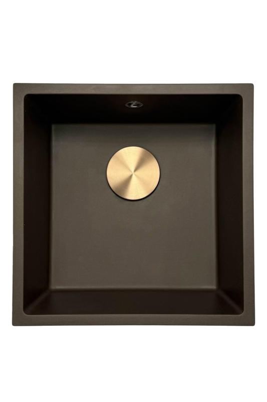 GraniteMy Universal granitkafé diskho 40x40 cm för infällning, undermontering och planmontering med kopparpropp 1208967217