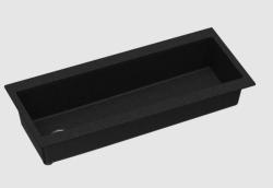 GraniteMy Trog granit mycket stor svart diskho 116x50 cm svart installation med kranhål med rostfri plugg 1208967236