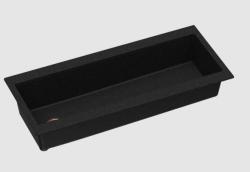 GraniteMy Trog granit mycket stor svart diskho 116x50 cm svart ovanpå med kranhål med kopparplugg 1208967238