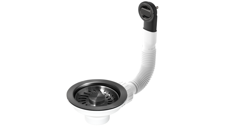 Granitemy korgpluggset PVD borstad gun metal, avloppsats diskbänk inkl. överflöde rund och rektangulär 1208967253