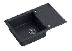 Quadri Kofta antracit granit inbyggd diskho med avrinningsyta vändbar 78x50cm 1208967383