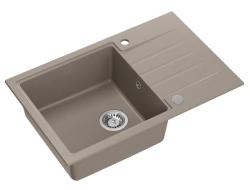 Quadri kofta taupe granit inbyggd diskho med avrinning, omvändbar 78x50cm 1208967384
