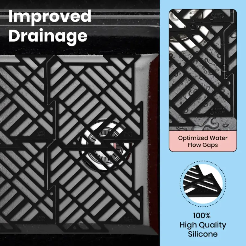 Magisso Happy Sink Pussel Svart Diskbänksskydd 4 stycken för diskho svart 32,5 x 32,5 cm 1208967385