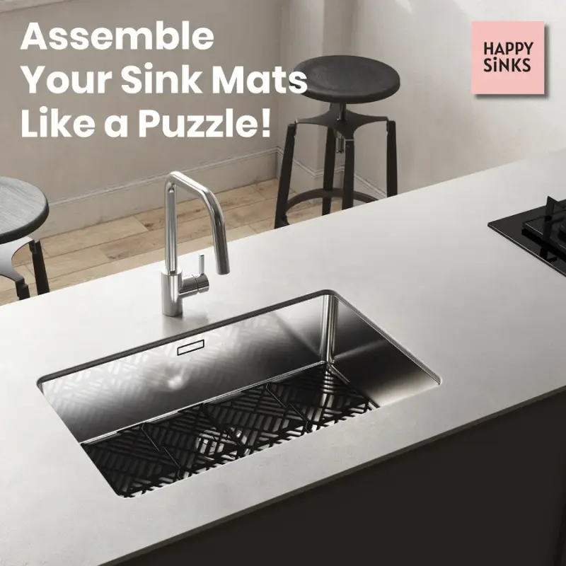 Magisso Happy Sink Pussel Svart Diskbänksskydd 4 stycken för diskho svart 32,5 x 32,5 cm 1208967385
