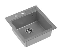 Quadri Kofta grå granit infälld diskho 50x52cm med kranhålbank 1208967395