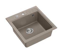 Quadri Kofta taupe granit inbyggd diskho 50x52cm med kranhålsbank 1208967396