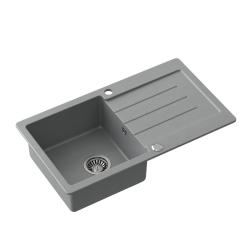 Quadri Kendal grå granit diskbänk med avrinning 77x44cm vändbar 1208967398