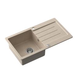 Quadri Kendal beige sand granit diskho med avrinning 77x44cm vändbar 1208967399