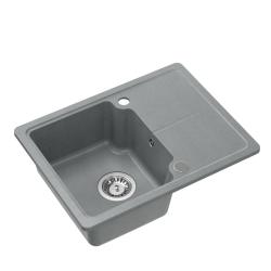 Quadri Kendal grå granit diskho 58x44cm med avrinning 1208967404