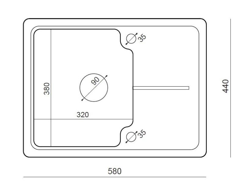Quadri Kendal beige sand granit diskho 58x44cm med avrinningsdel 1208967405