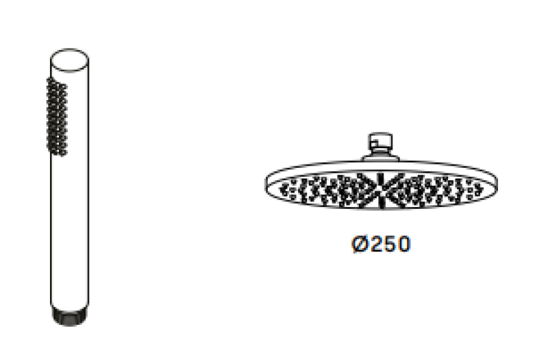 Waterevolution Flow duschset med regndusch krom 250mm T141N2501