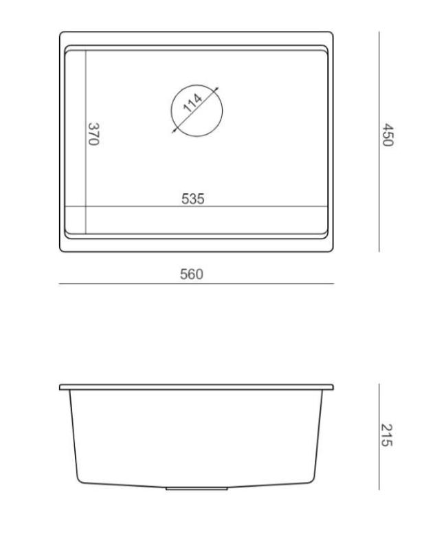 Quadri Newport II vit granit undermonterad diskho vit 560x450mm med guldplugg 1208967451