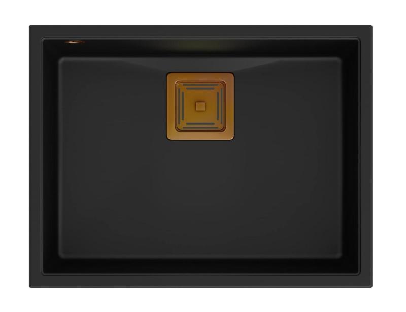 Quadri Quadrangle antracit granit undermonterad diskho 55x42 cm med kopparplugg 1208967480