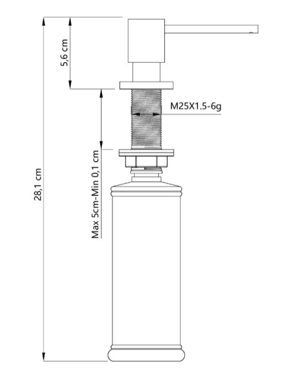 Quadri Luxor Inbyggd Tvålpump Rostfritt Stål påfyllningsbar uppifrån 1208967508