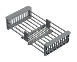 Quadri Universal utdragbar insatskorg eller avfallskorg rostfritt stål med gråa handtag 225mm bred 1208967543