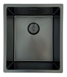 Pure.Sink Prestige diskho PVD gun metal 34x40 cm 10 mm radie undermontering, planmontering och ovanpåliggande montering PPG3440-61