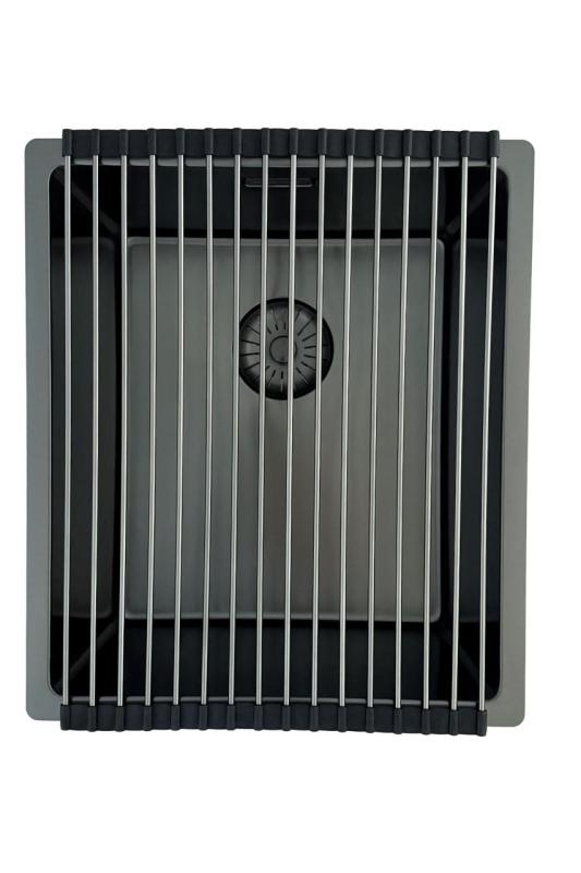 Pure.Sink Prestige diskho PVD gun metal 34x40 cm 10 mm radie undermontering, planmontering och ovanpåliggande montering PPG3440-61