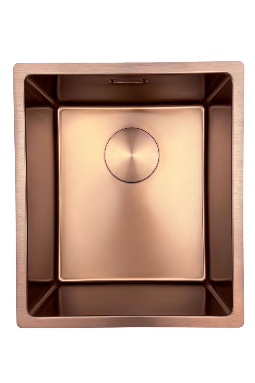 Pure.Sink Prestige diskho 34x40 cm PVD Koppar 10 mm radie undermonterad, planmonterad och ovanpåliggande PPG3440-62 - Productafbeelding 6