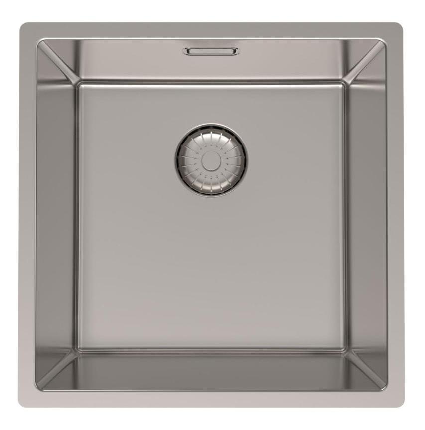Pure.Sink Prestige rostfri diskho 40x40 cm 10 mm radie undermonterad, planmonterad och ovanpåliggande PPG4040-02. - Productafbeelding