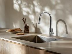 Pure.Sink Prestige rostfri diskho 40x40 cm 10 mm radie undermonterad, planmonterad och ovanpåliggande PPG4040-02.