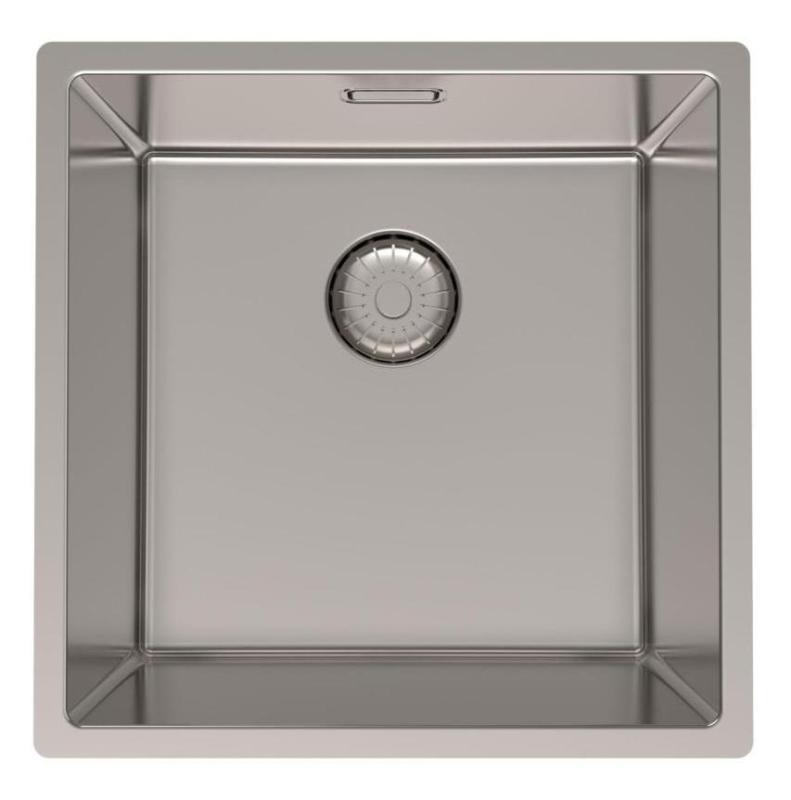Pure.Sink Prestige rostfri diskho 40x40 cm 10 mm radie undermonterad, planmonterad och ovanpåliggande PPG4040-02.
