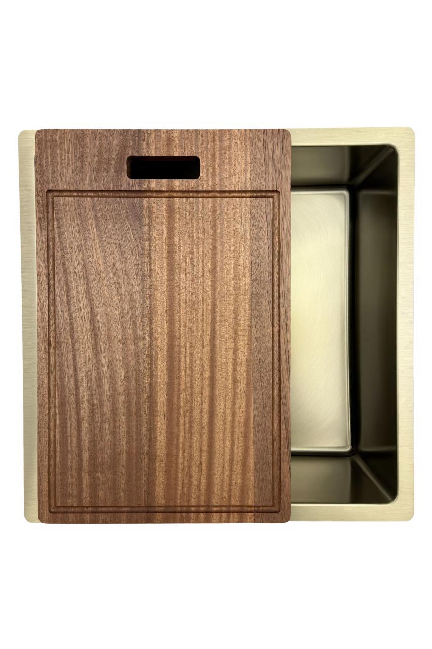 Pure.Sink Prestige diskho 40x40 cm PVD Guld 10 mm radie undermonterad, planmonterad och ovanpåliggande PPG4040-60 - Productafbeelding 9