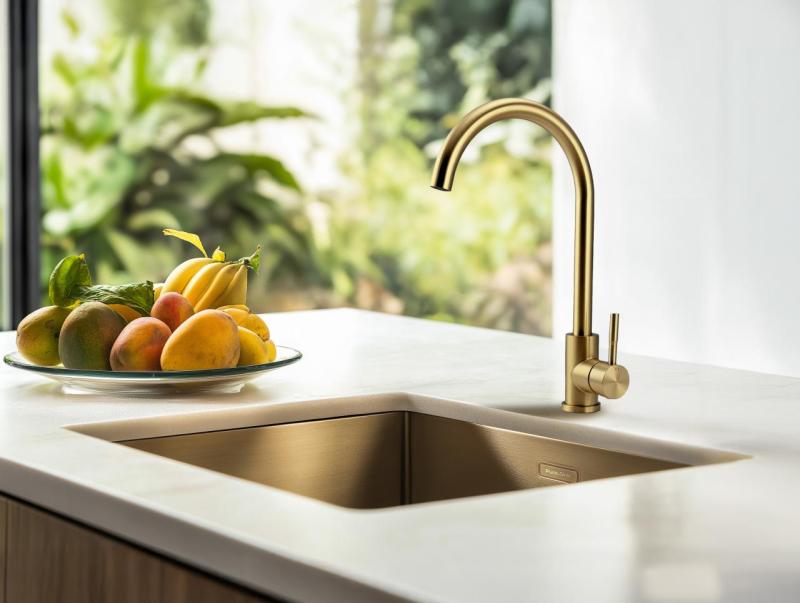 Pure.Sink Prestige diskho 50x40 cm PVD Guld 10mm radie undermonterad, planmonterad och ovanpåliggande PPG5040-60
