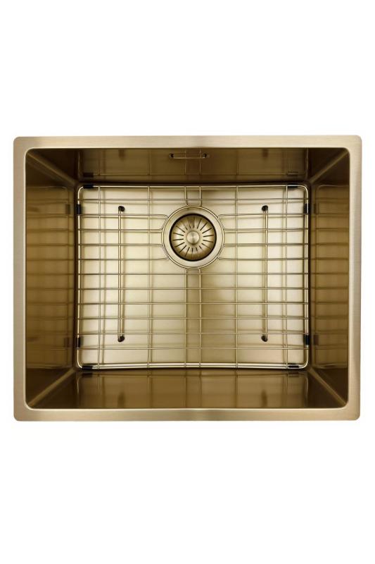 Pure.Sink Prestige diskho 50x40 cm PVD Guld 10mm radie undermonterad, planmonterad och ovanpåliggande PPG5040-60