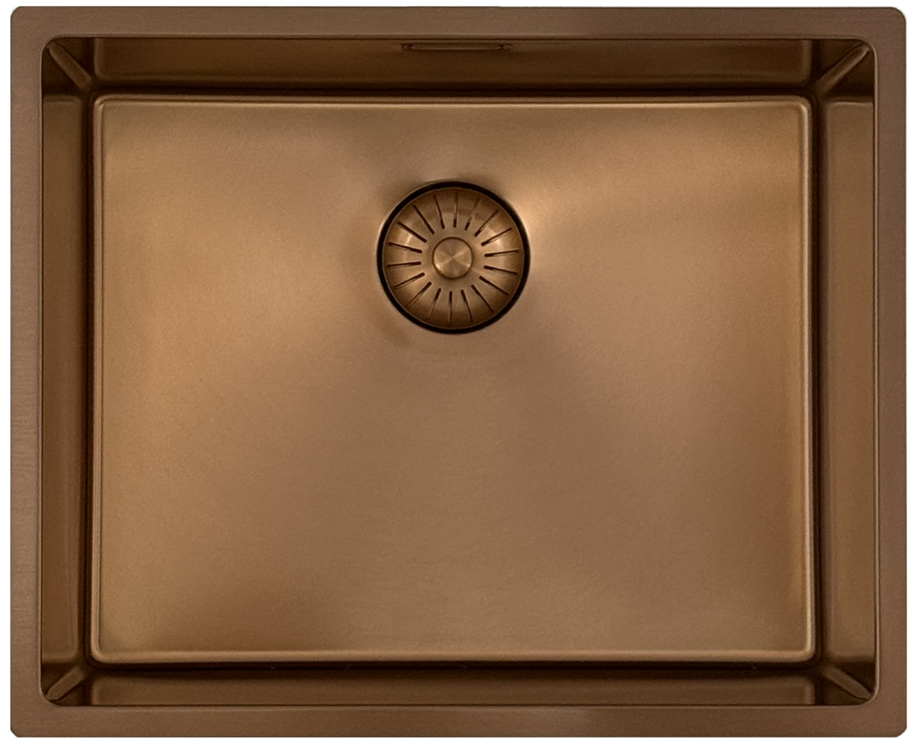 Pure.Sink Prestige diskho 50x40 cm PVD Koppar 10mm radie undermontering, planmontering och övermontering PPG5040-62 - Productafbeelding