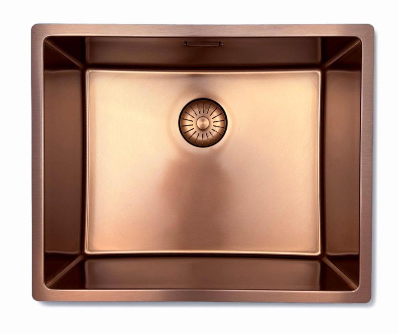 Pure.Sink Prestige diskho 50x40 cm PVD Koppar 10mm radie undermontering, planmontering och övermontering PPG5040-62 - Productafbeelding 10