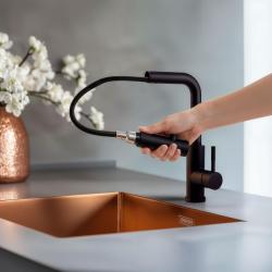 Pure.Sink Elite Steel Spark-S köksblandare Matt svart med utdragbar pip PS8041-10