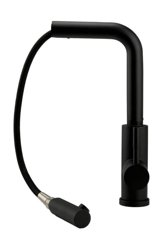 Pure.Sink Elite Steel Spark-S köksblandare Matt svart med utdragbar pip PS8041-10