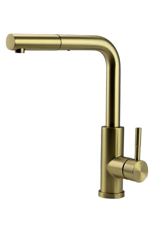 Pure.Sink Elite Steel Spark-S köksblandare PVD borstad guld med utdragbar pip PS8041-60