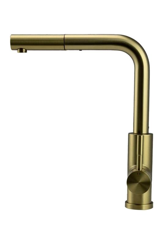 Pure.Sink Elite Steel Spark-S köksblandare PVD borstad guld med utdragbar pip PS8041-60