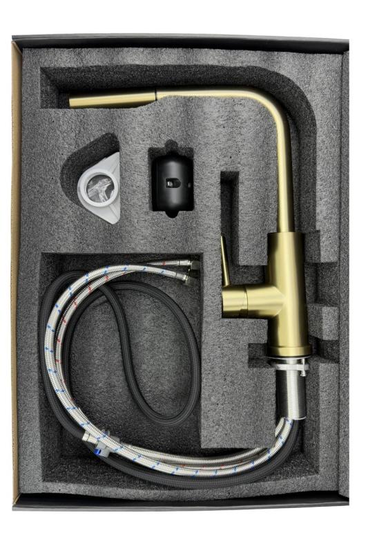 Pure.Sink Elite Steel Spark-S köksblandare PVD borstad guld med utdragbar pip PS8041-60