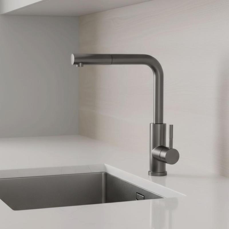 Pure.Sink Elite Steel Spark-S köksblandare PVD Gun Metal med utdragbar pip PS8041-61