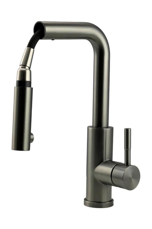 Pure.Sink Elite Steel Spark-S köksblandare PVD Gun Metal med utdragbar pip PS8041-61