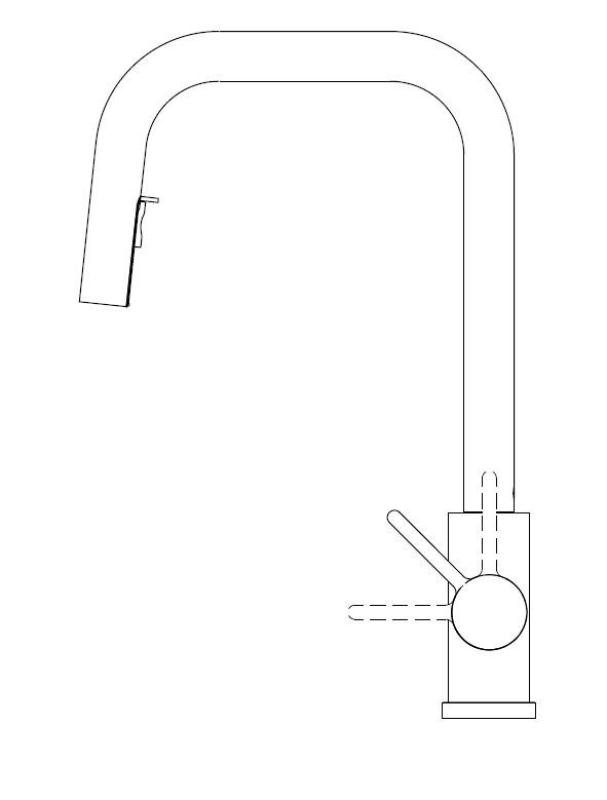 Pure.Sink Elite Steel Crystal-S köksblandare rostfritt stål med utdragbar pip PS8050-02