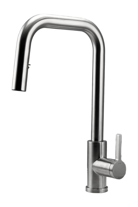 Pure.Sink Elite Steel Crystal-S köksblandare rostfritt stål med utdragbar pip PS8050-02