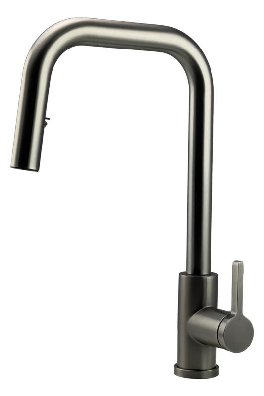 Pure.Sink Elite Steel Crystal-S köksblandare PVD Gun metal med utdragbar pip PS8050-61