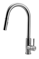Pure.Sink Elite Steel Stream-S köksblandare rostfritt stål med utdragbar pip PS8045-02