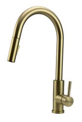 Pure.Sink Elite Steel Stream-S köksblandare PVD borstad guld med utdragbar pip PS8045-60