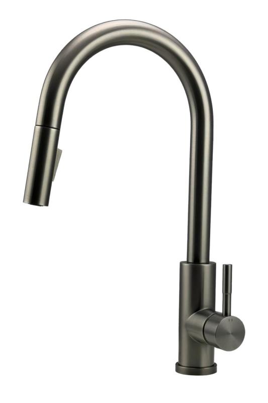 Pure.Sink Elite Steel Stream-S köksblandare PVD Gun Metal med utdragbar pip PS8045-61