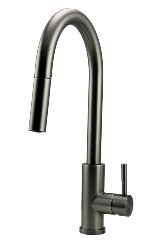 Pure.Sink Elite Steel Stream-S köksblandare PVD Gun Metal med utdragbar pip PS8045-61