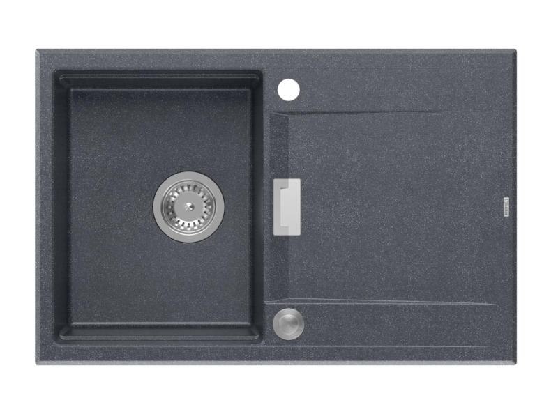 Quadri Minton Granit Inbyggnad Antracit Diskho 76x50cm med Avrinning Vändbar och Rostfri Plugg - 1208967744