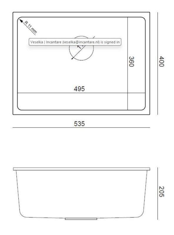 Quadri Elston Grå Granit Undermonterad Diskbänk 495x360mm med Rostfri Plugg 1208967773