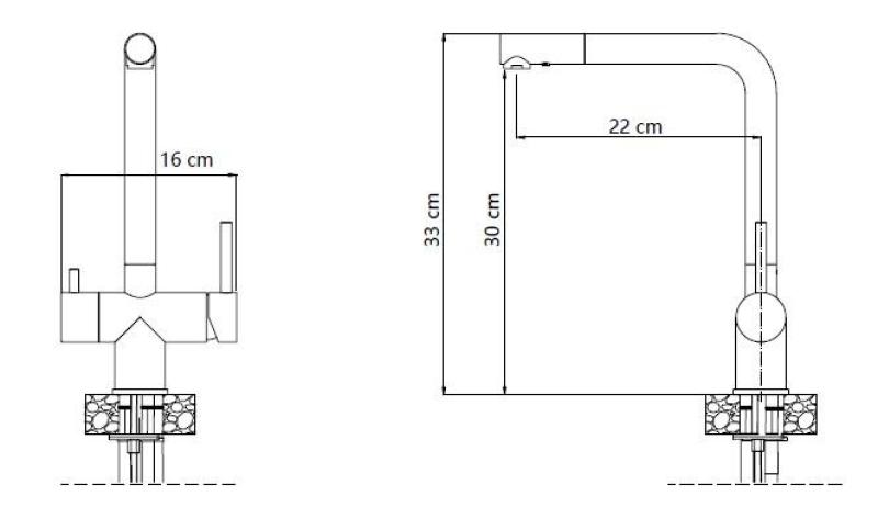 Quadri Ellesmere Kökblandare Rostfritt Stål 3-vägs med extra anslutning för filtrerat vatten 1208967782