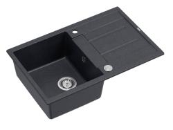 Quadri Sheffield Antracit Granit Inbyggnad Diskho 78x50cm med Avtappningsdel och Rostfri Plugg - 1208967794