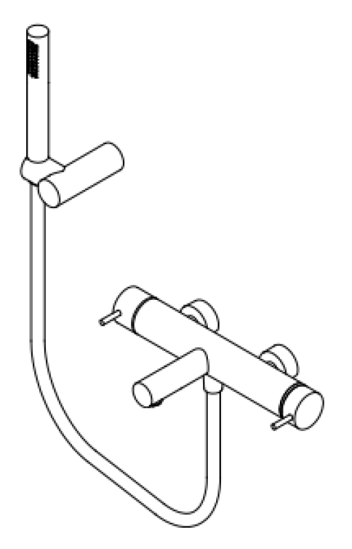 Waterevolution Flow tvåvägs duschblandare med handdusch mässing natur T130NLE