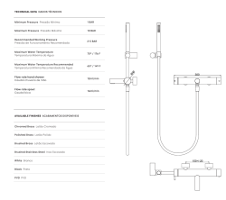 Waterevolution Flow termostatisk tvåvägs duschblandare med handdusch vit T130TNBR